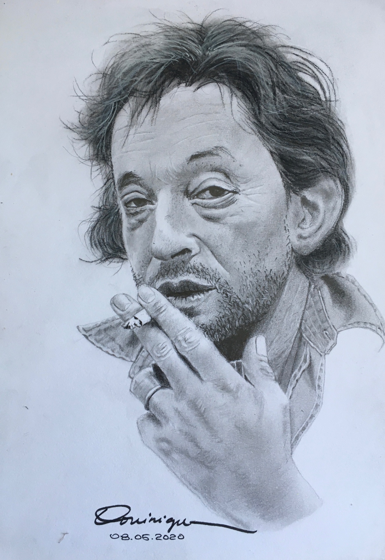 Serge — Graphite et fusain sur papier, 2020
